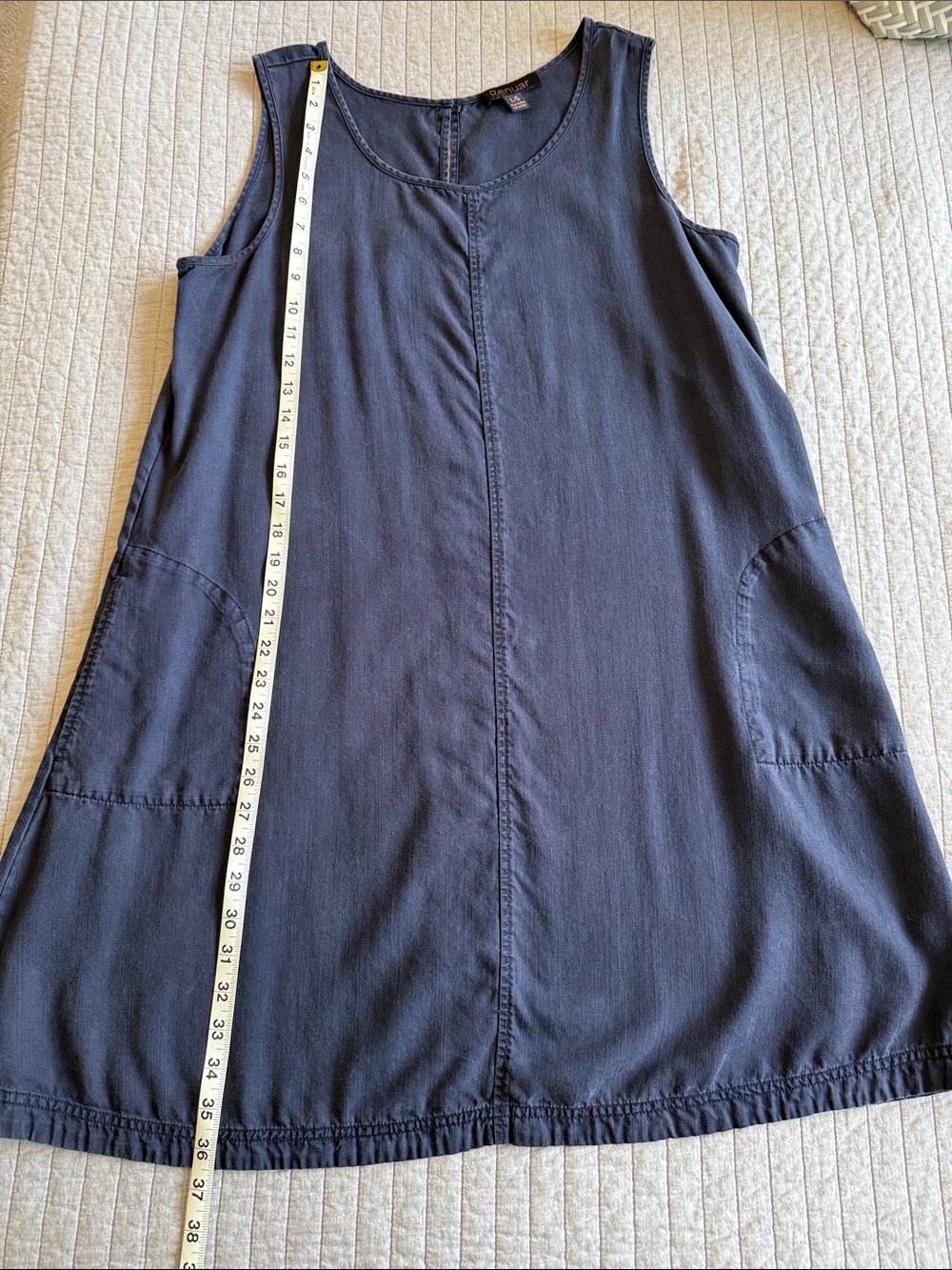 Renuar Navy Sleeveless A-Line Tunic Dress Size L - Picture 5 of 6